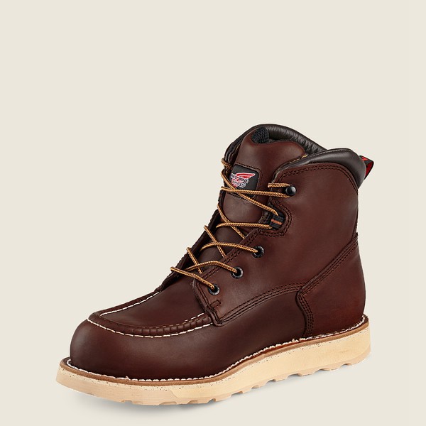 Red Wing Safety Boots Dark Brown - Red Wing Mens Traction Tred - 6-inch Waterproof Toe - NMWGP-1394